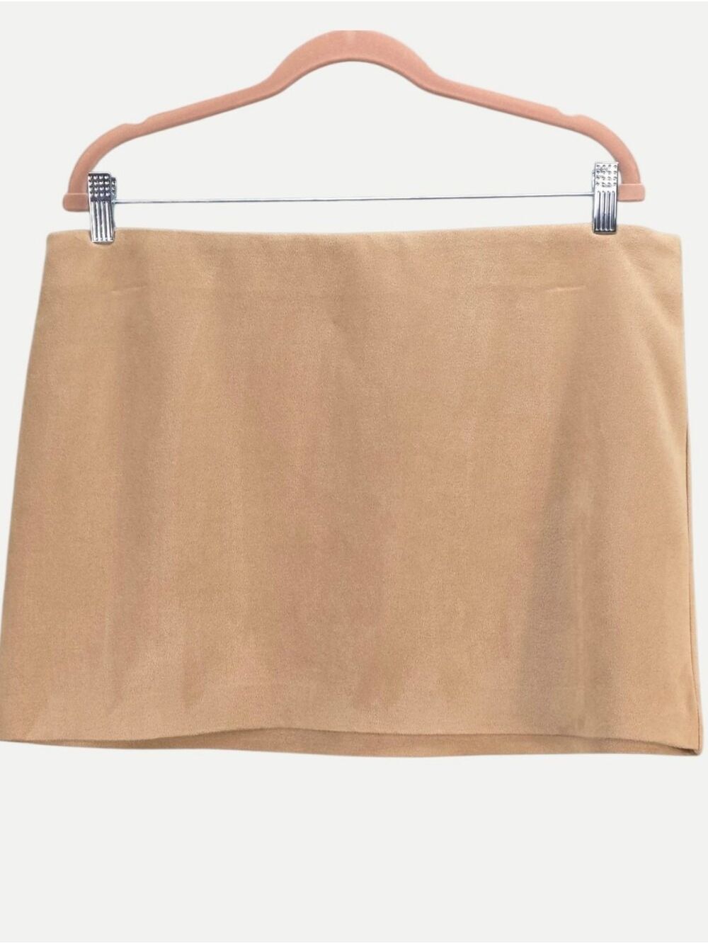 Joie Tan Faux Suede Pull On Mini Skirt Size Large NWOT